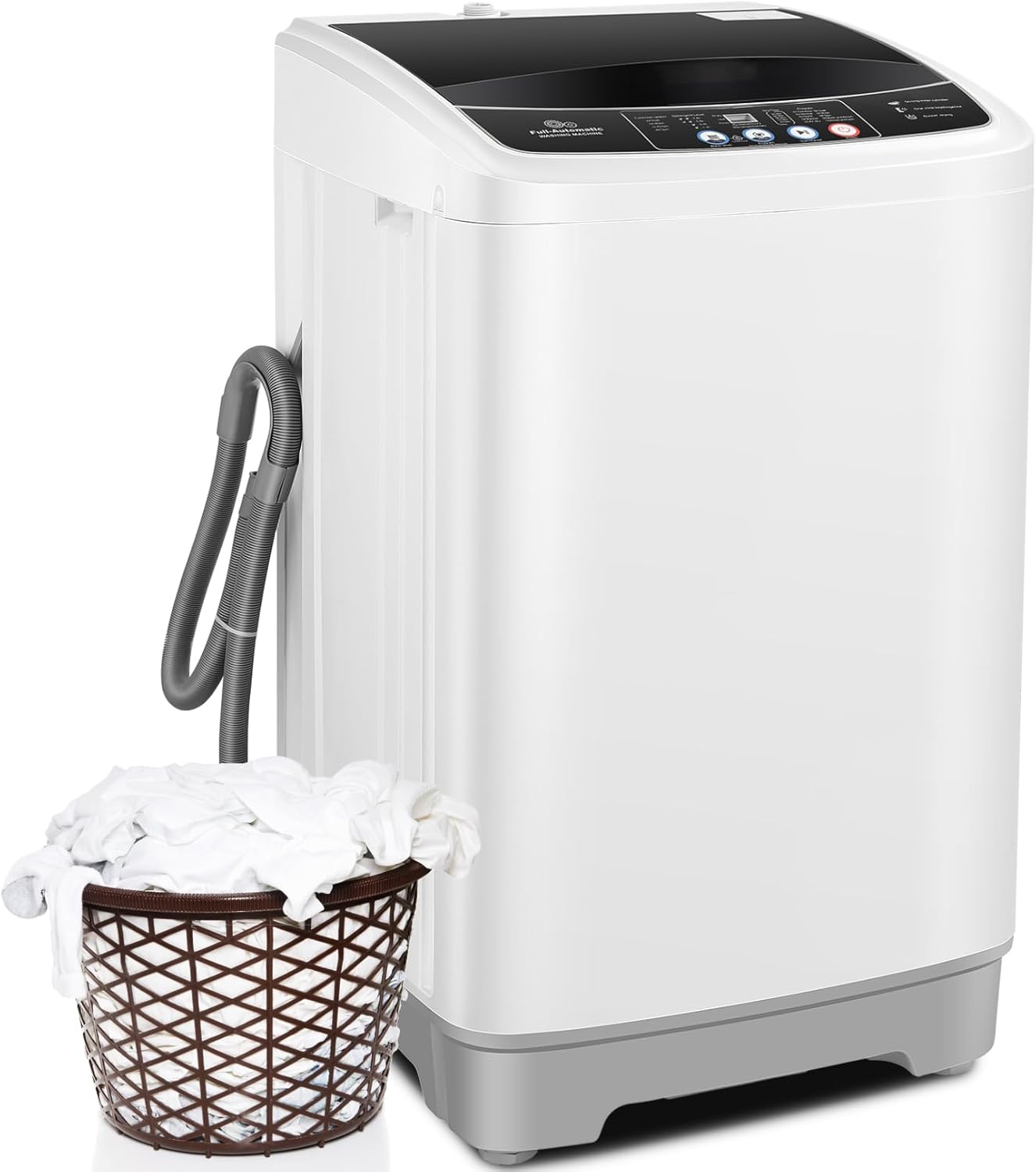 Nictemaw Portable Washing Machine 15.6Lbs Capacity 2.1 Cu.ft Portable Washer and Dryer Combo with 10 Programs and 8 Water Level Selections Compact Washer Machine for Apartments, Home, Dorms, Rv