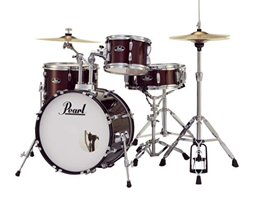 Pearl Roadshow Drum Set 4-Piece Complete Kit with Cymbals and Stands, Charcoal Metallic (RS584C/C706)