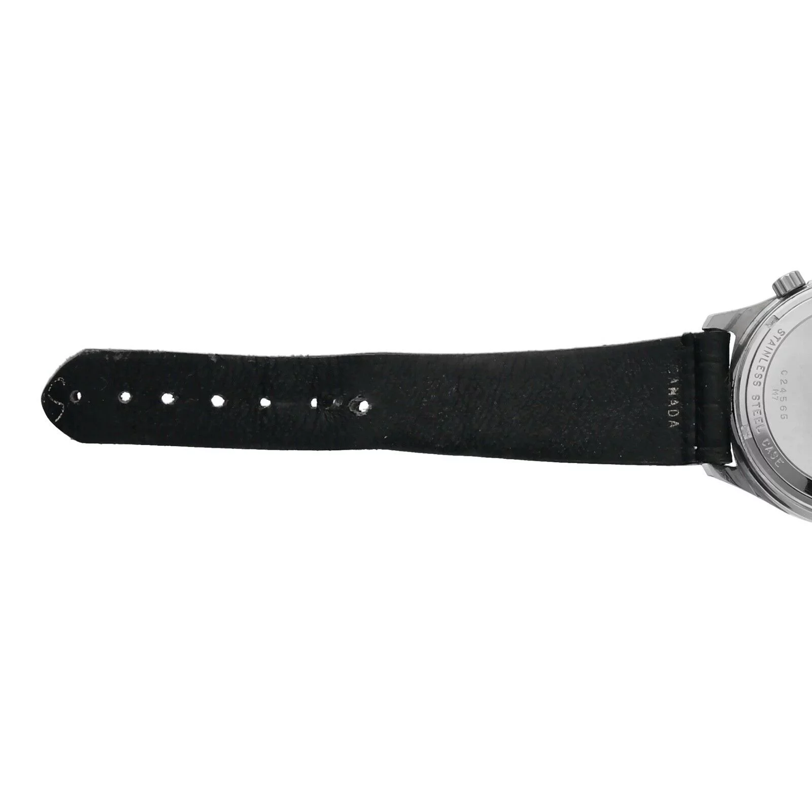 Vintage Bulova Accutron Date Stainless Steel Black Dial Tuning Fork Men's Watch