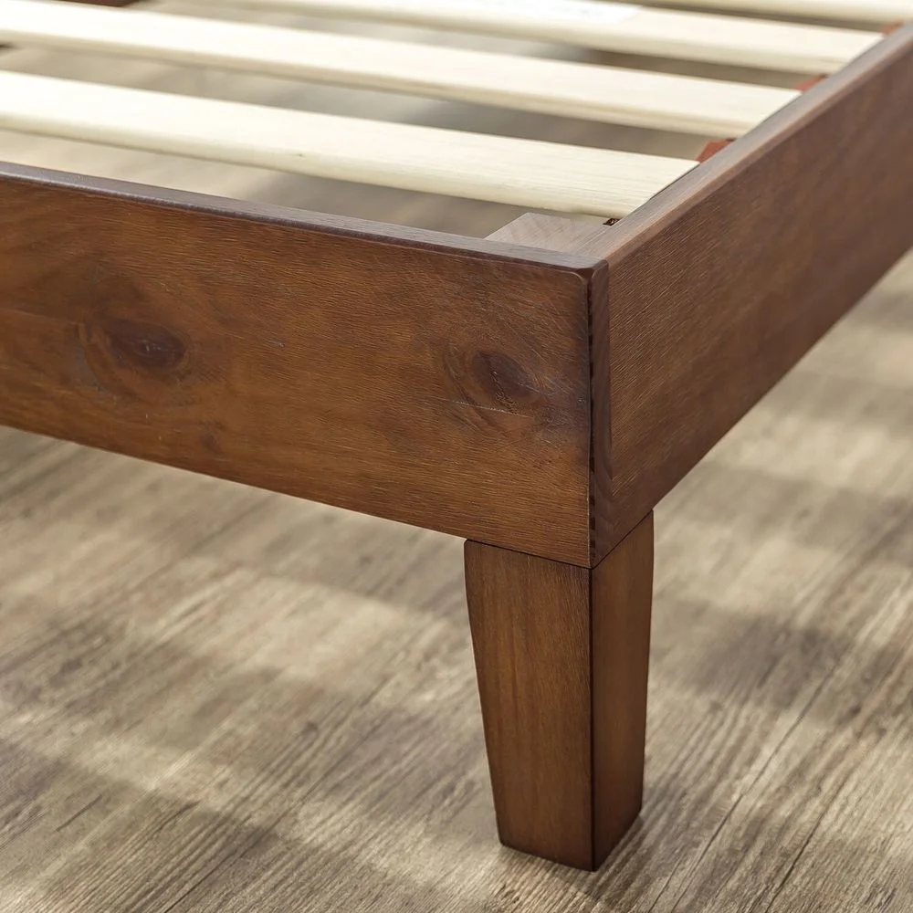 Zinus Priage by  Deluxe Antique Espresso Solid Wood Platform Bed