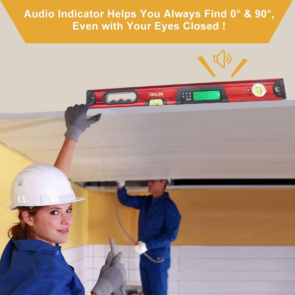 24 inch Digital Level,Digital Smart Level Tool Electronic Level Tool and Protractor - Master Precision - IP54 Dustproof and Waterproof