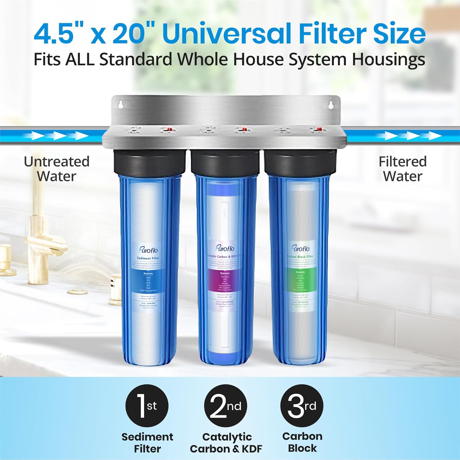 Heavy Metal Whole House Water Filter & ProQ Filter Set