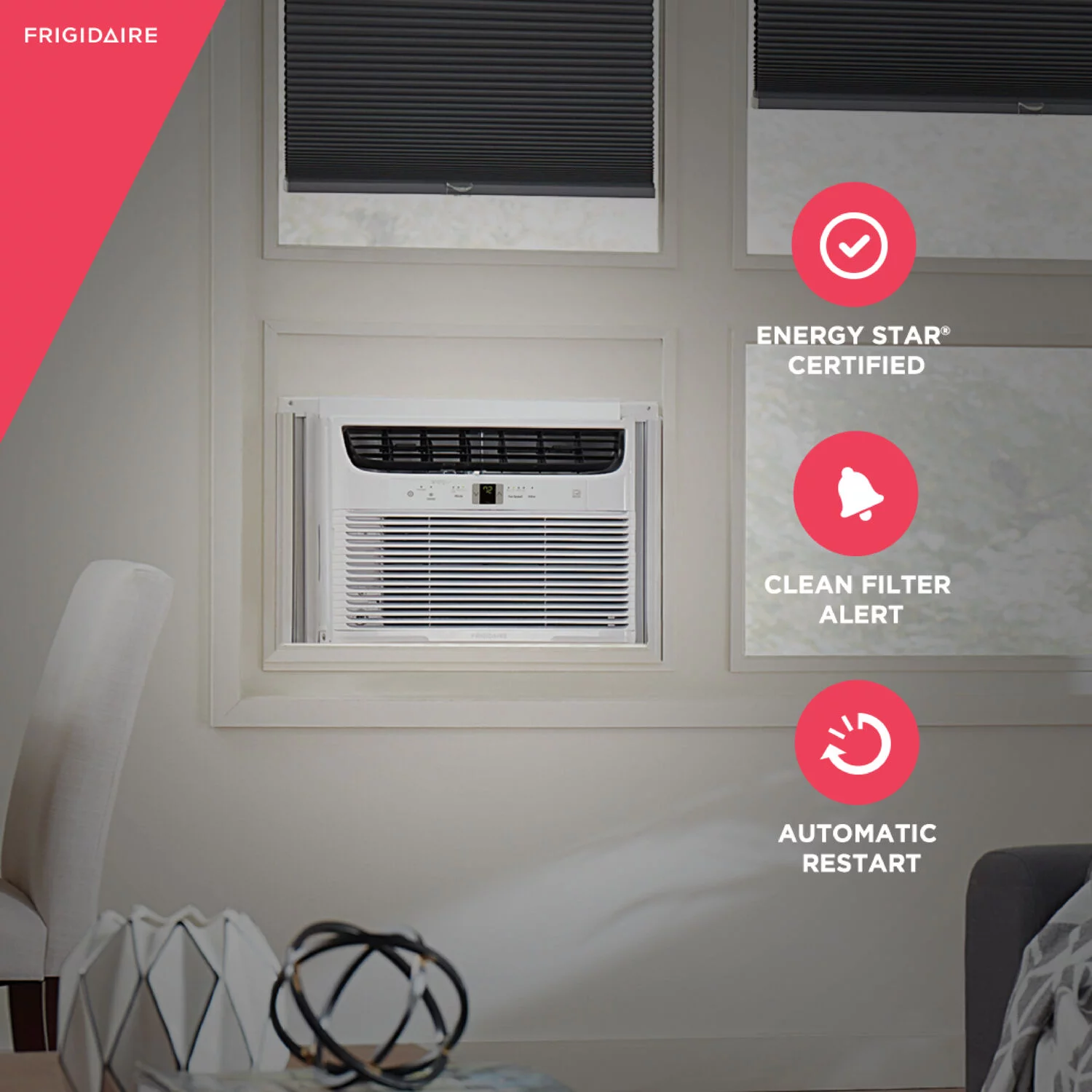 Frigidaire 10,000 BTU 115-Volt Window Air Conditioner, Wi-Fi, Energy Star, FHWW103WBE