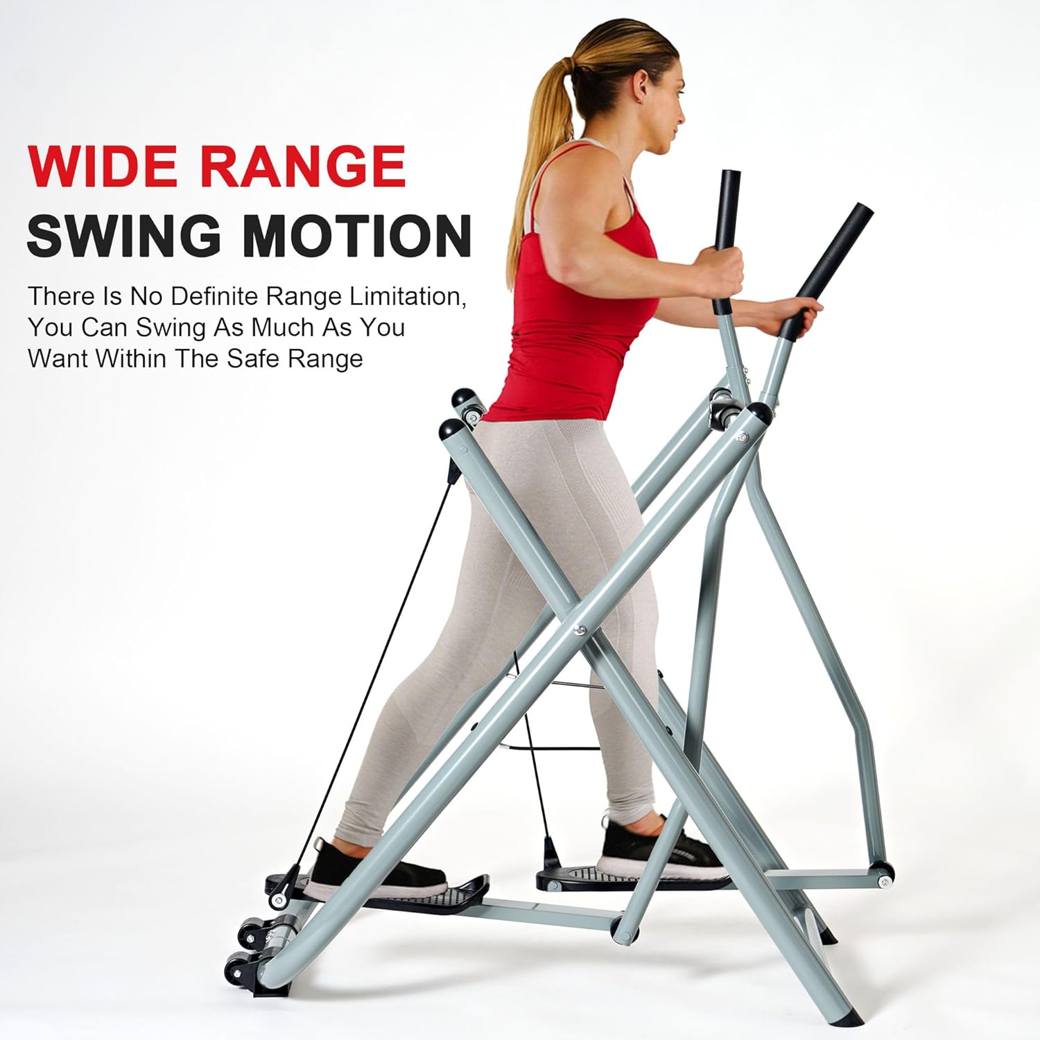 SogesPower Air Walk Trainer Elliptical Machine Glider, Elliptical Exercise Machine with Monitor for Home Gym, Low-Impact Design Elliptical Machine for Full Body Fitness Workout, Up to 330LBS