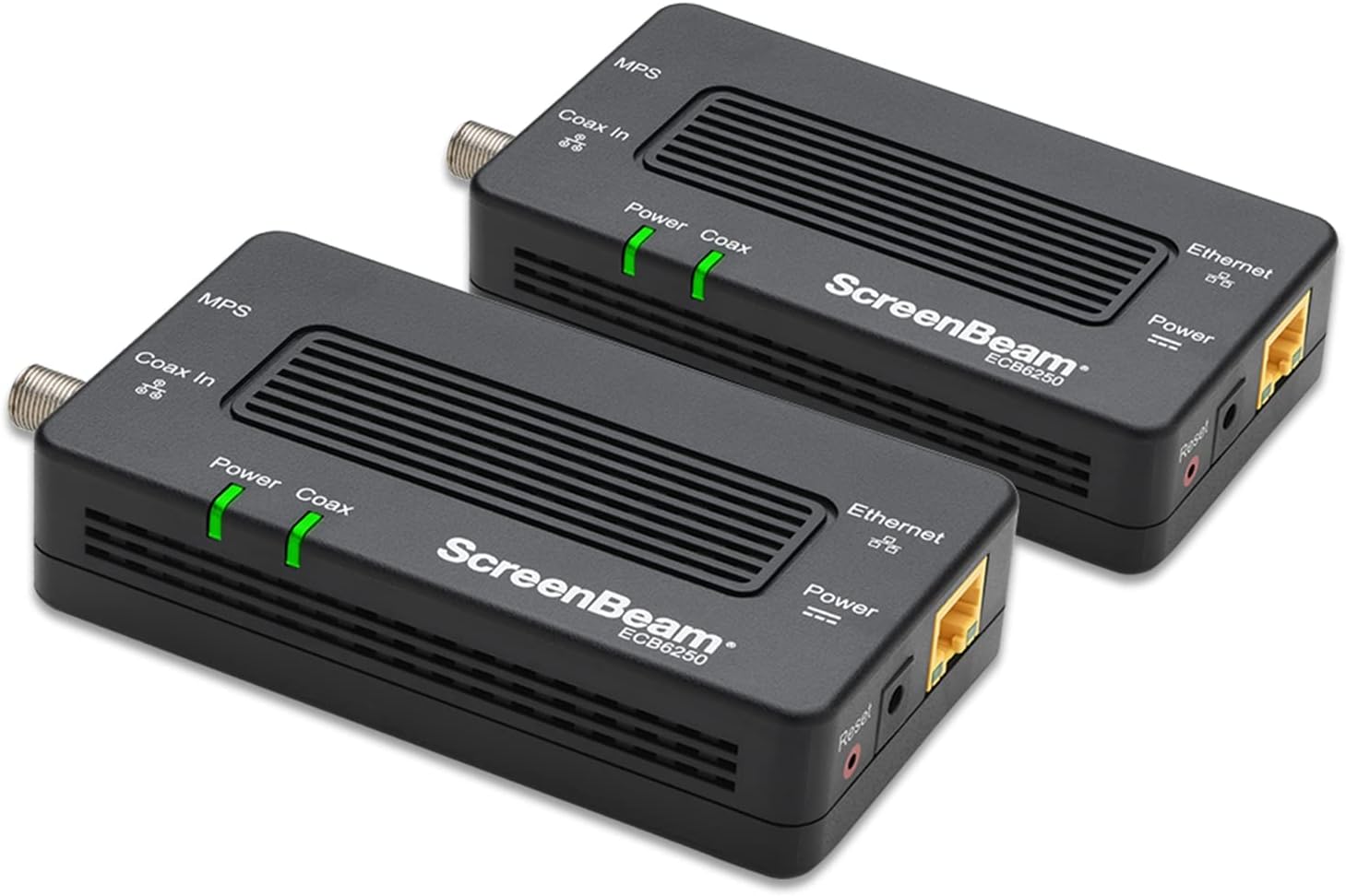 ScreenBeam Bonded MoCA 2.5 Network Adapter True 2.5 Gbps Ethernet Port for Ethernet Over Coax (2 Pack) – Fast Streaming, Gaming, Work/Learn from Home (Model: ECB7250K02)