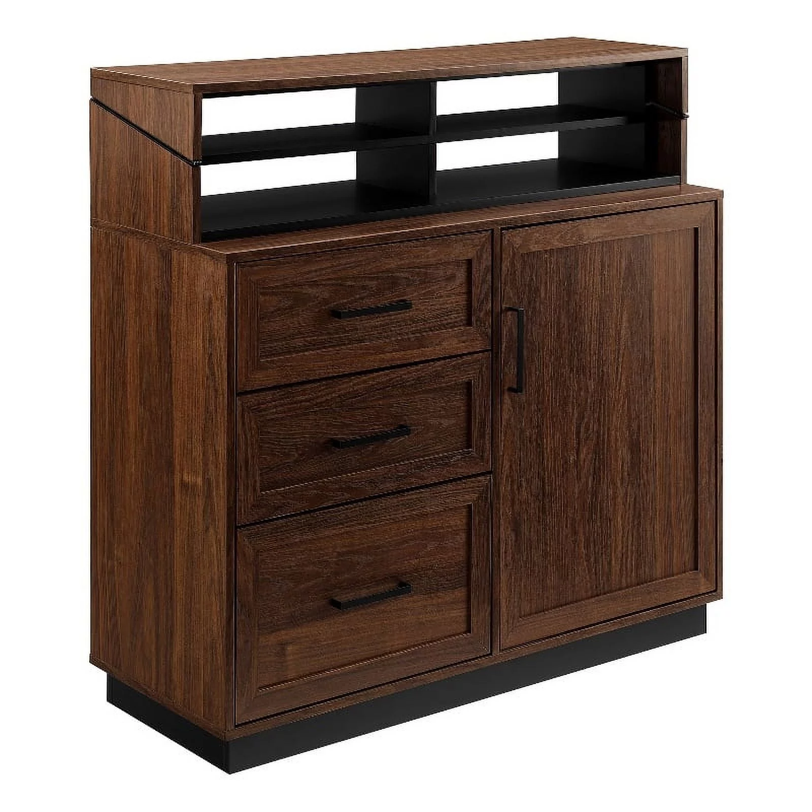 Pemberly Row 40" 3-Drawer Wood Secretary Desk in Dark Walnut