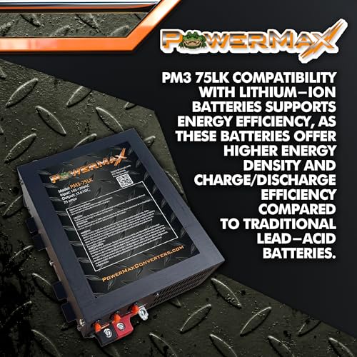 PowerMax PM3-100LK 110V to 12V DV Power Supply Converter Charger for RV 100 Amp -Grade Voltage Converter Modified SINE Wave Inverter