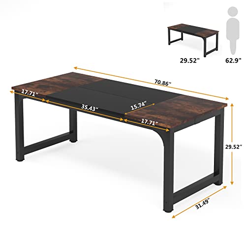 Tribesigns Modern Computer Desk, 63 x 31.5 inch Large Executive Office Desk Computer Table Study Writing Desk Workstation for Home Office, Spliced Desktop, White
