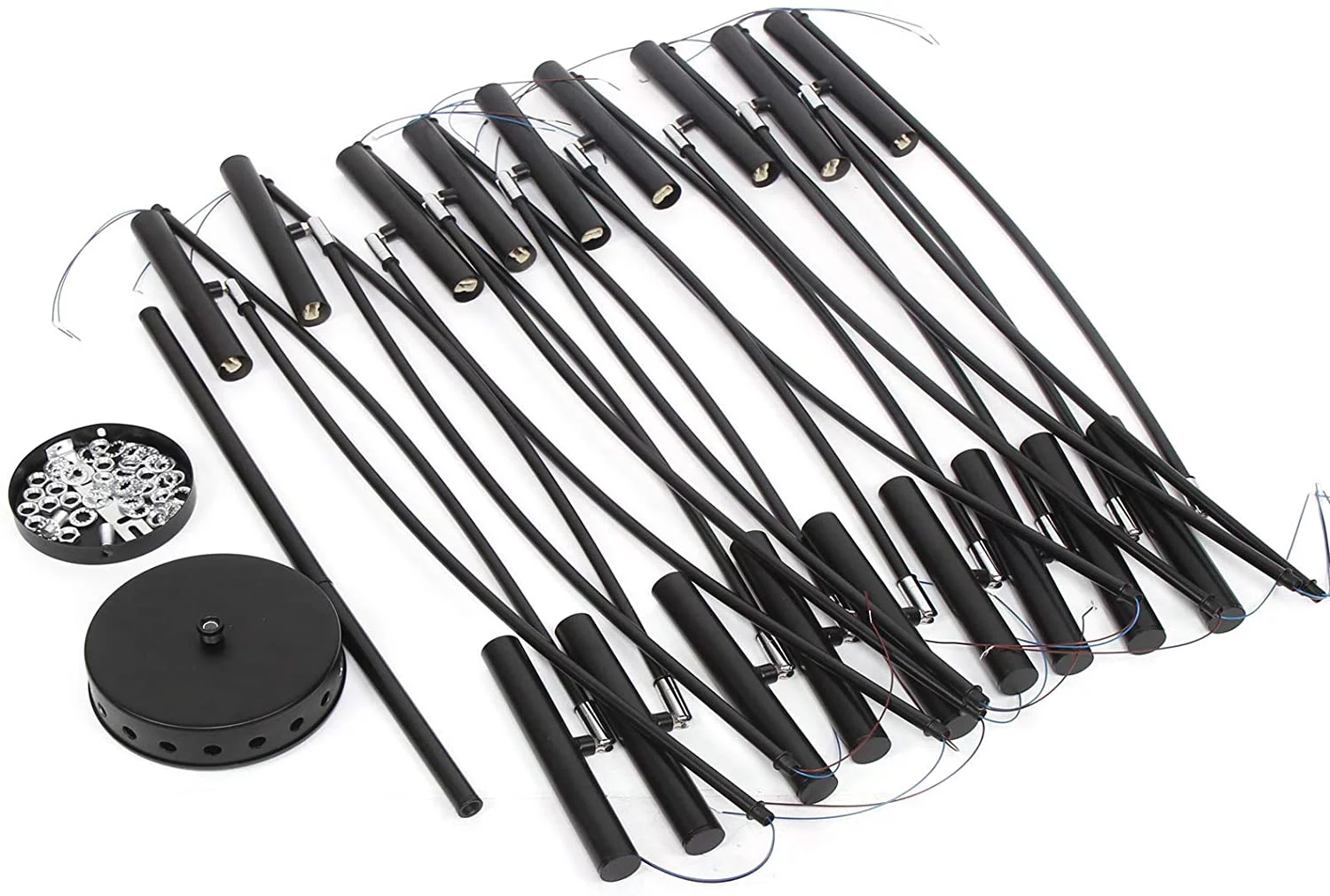 Modern Black Metal Branch Chandelier 18 Lights Retro Metal Pendant Light Nordic Ceiling Lamp Fixtures for Dining Room Kitchen Living Room Bedroom