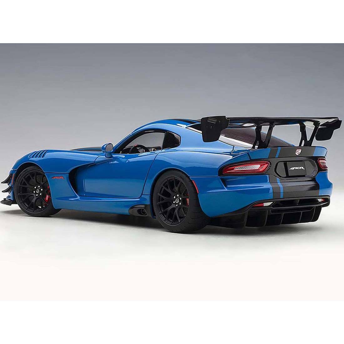 2017 Dodge Viper ACR Competition Blue with Black Stripes 1/18 Model Car by AUTOart 71734