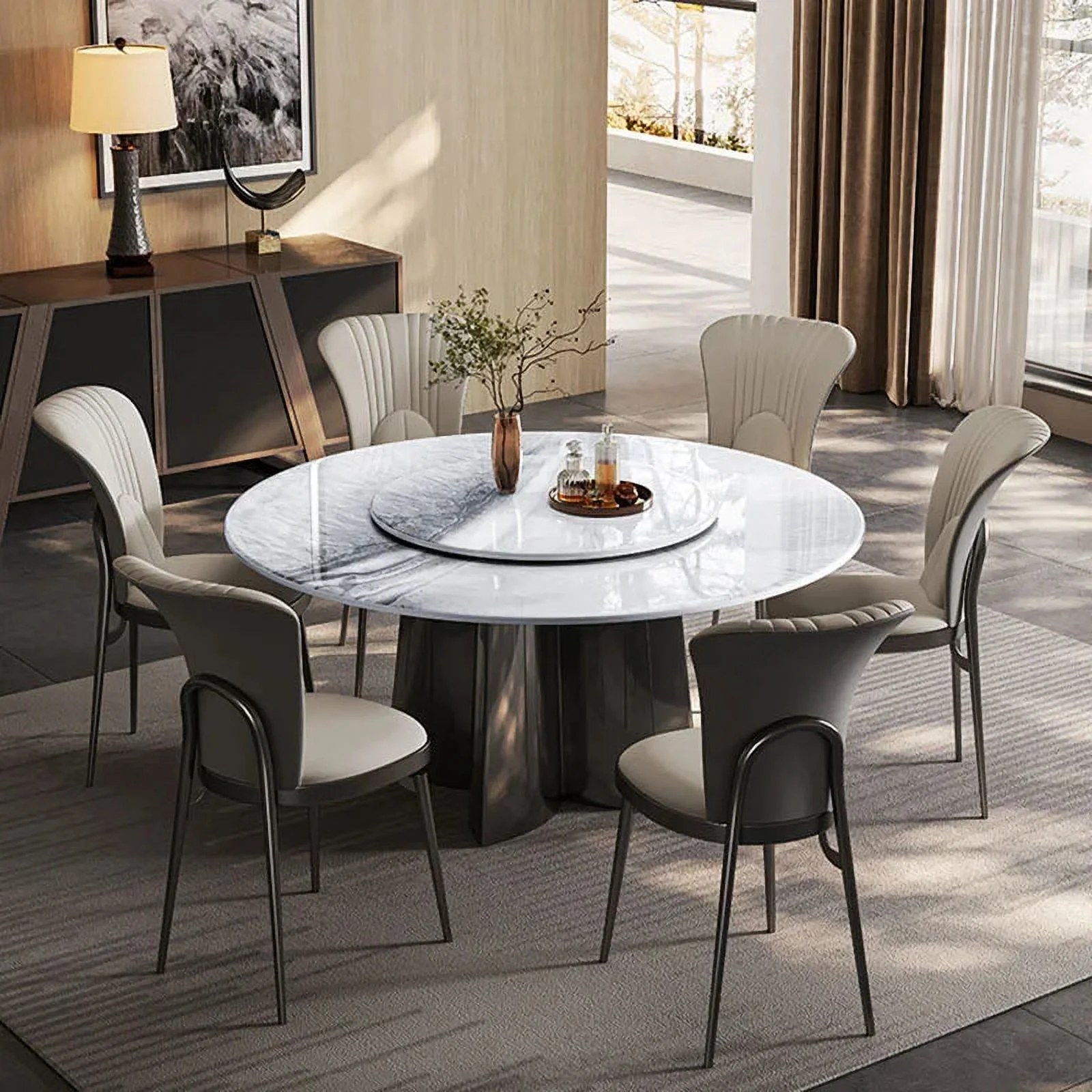 Modern Center Dining Table Console Replica Rustic Living Room Nordic Coffee Dining Table Round Mesa De Comedor Furniture HDH