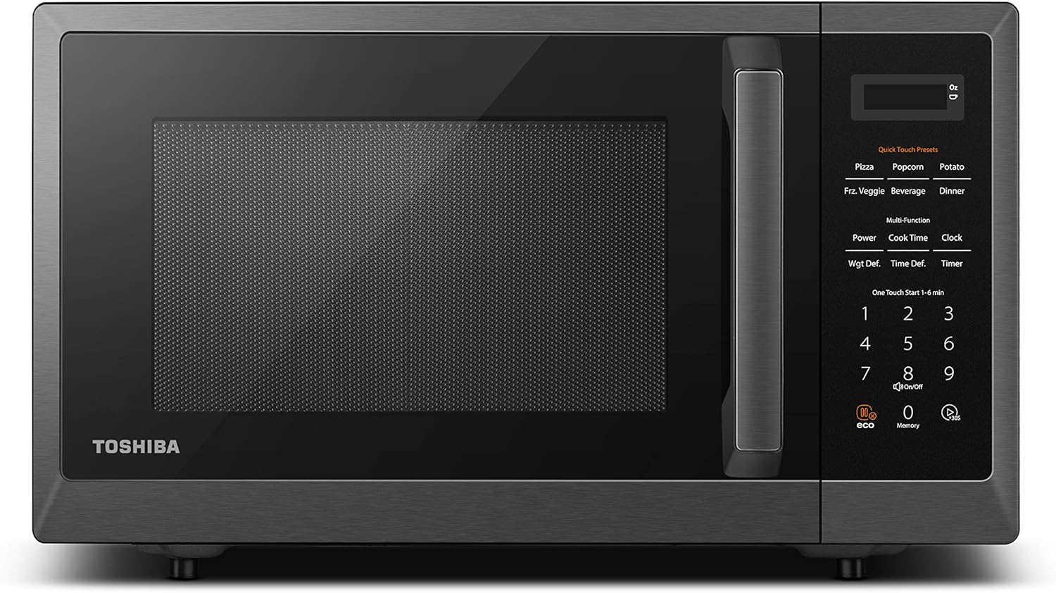 TOSHIBA Air Fryer Combo 8-in-1 Countertop Microwave Oven, Convection, Broil, Odor removal & ML2-EM09PA(BS) Small Countertop Microwave Oven With 6 Auto Menus, Kitchen Essentials