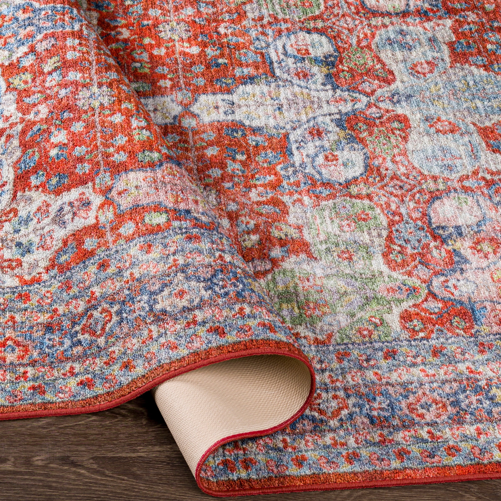 Artistic Weavers Leicester Oriental Machine Washable Area Rug, Bright Red, 8'10" x 11'9"