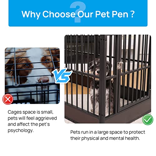 Dog Playpen, 31.5" Height Dog Pen Indoor, Heavy Duty, Safe and Sturdy, Furniture Style Puppy Pen