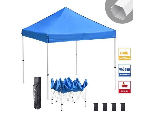 Instahibit 10x10 ft Pop Up Canopy Tent Commercial Instant Shelter Flea Market Canopy w/ Roller Bag