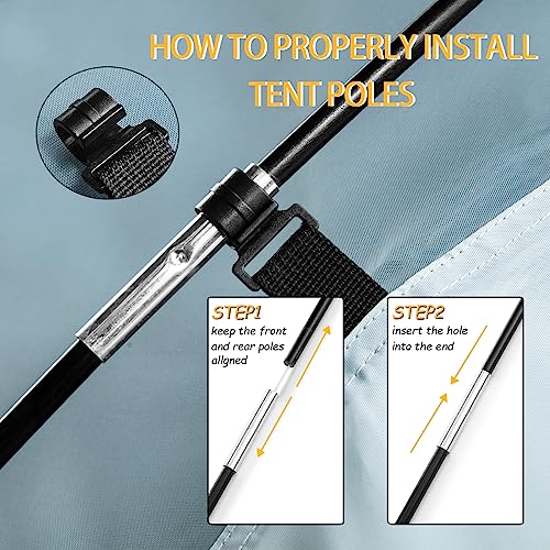 Pickup Truck Tent, Waterproof PU2000mm Truck Tent for Camping 5.5-6.5 Ft Bed,2-Person Sleeping Truck Bed Tent with Double Layer Design Windows, Pickup Tent with Expandable Triangle Sunshade Awning