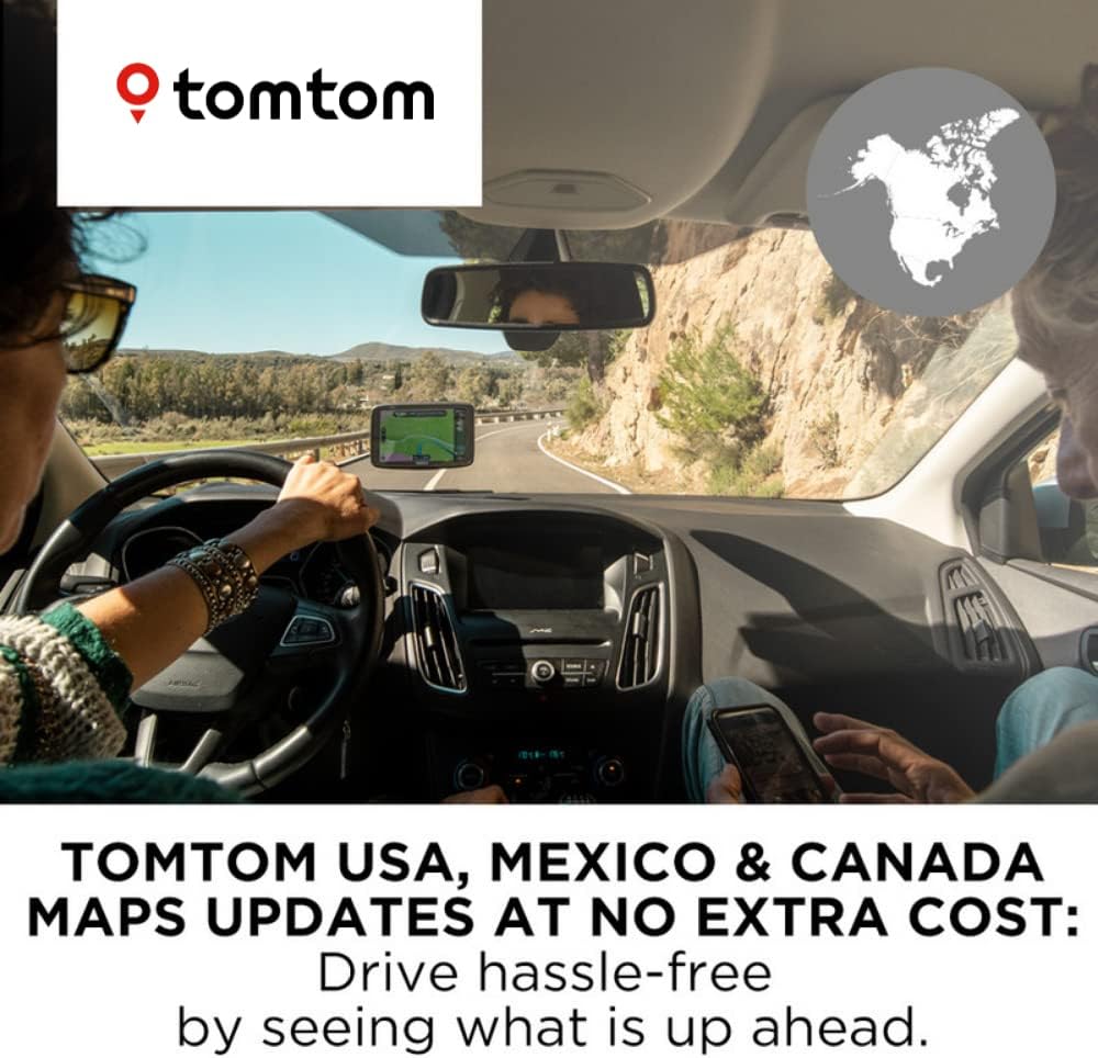 TomTom Go Comfort 5 Inch GPS Navigation Device with Updates via Wi-Fi, Real Time Traffic, Free Maps of North America, Smart Routing, Destination Prediction and Road Trips