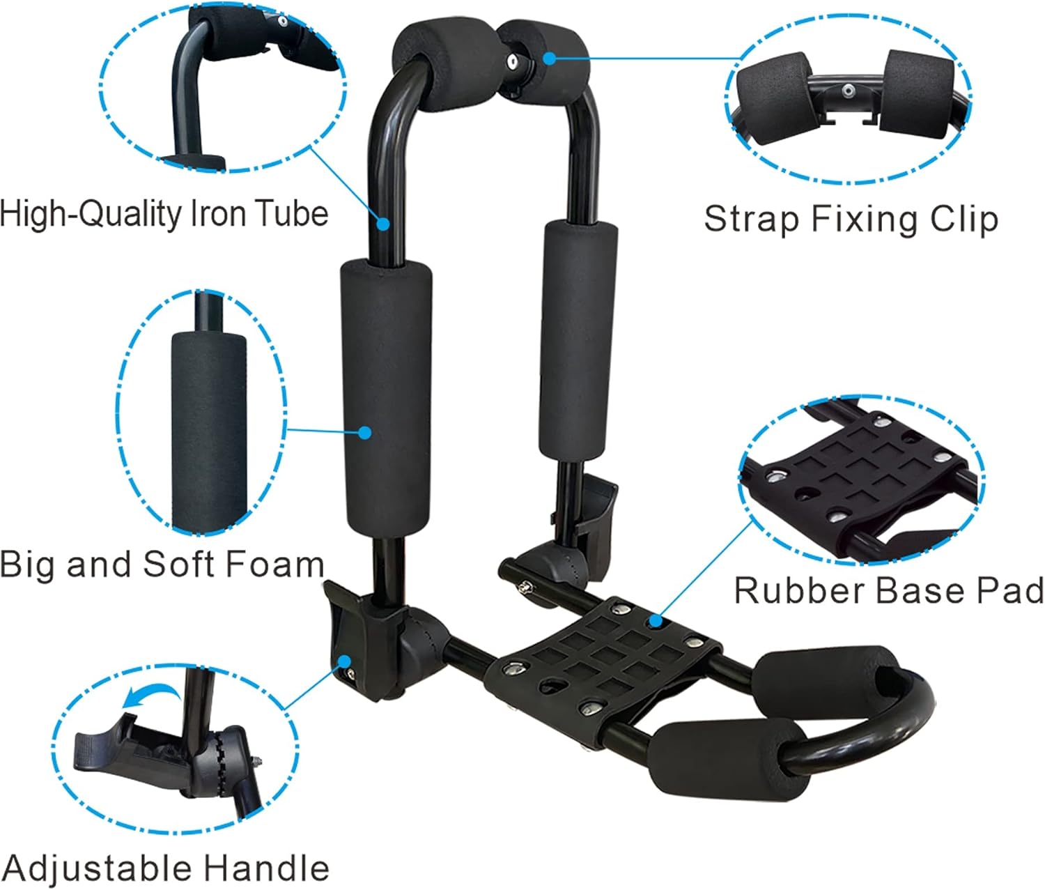 Bonsing Kayak Roof Rack for 2 Kayaks, J-Style Universal Kayak Racks for Roof Rack Folding Kayak Carrier for SUV Car Rooftop Mount on Crossbars - 2 Pair