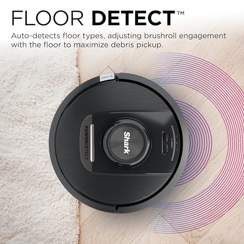 Shark RV2820AE Detect Pro Self-Empty Robot Vacuum with Bagless, 60-day Capacity HEPA Base, 3 Detect & React Technologies, Auto Deep-Clean on Carpets and Hardfloors, NeverStuck Tech, Wi-Fi Black/Bronze