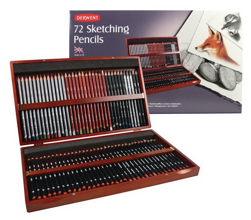 Derwent : Sketching Pencil : Wooden Box Set of 72