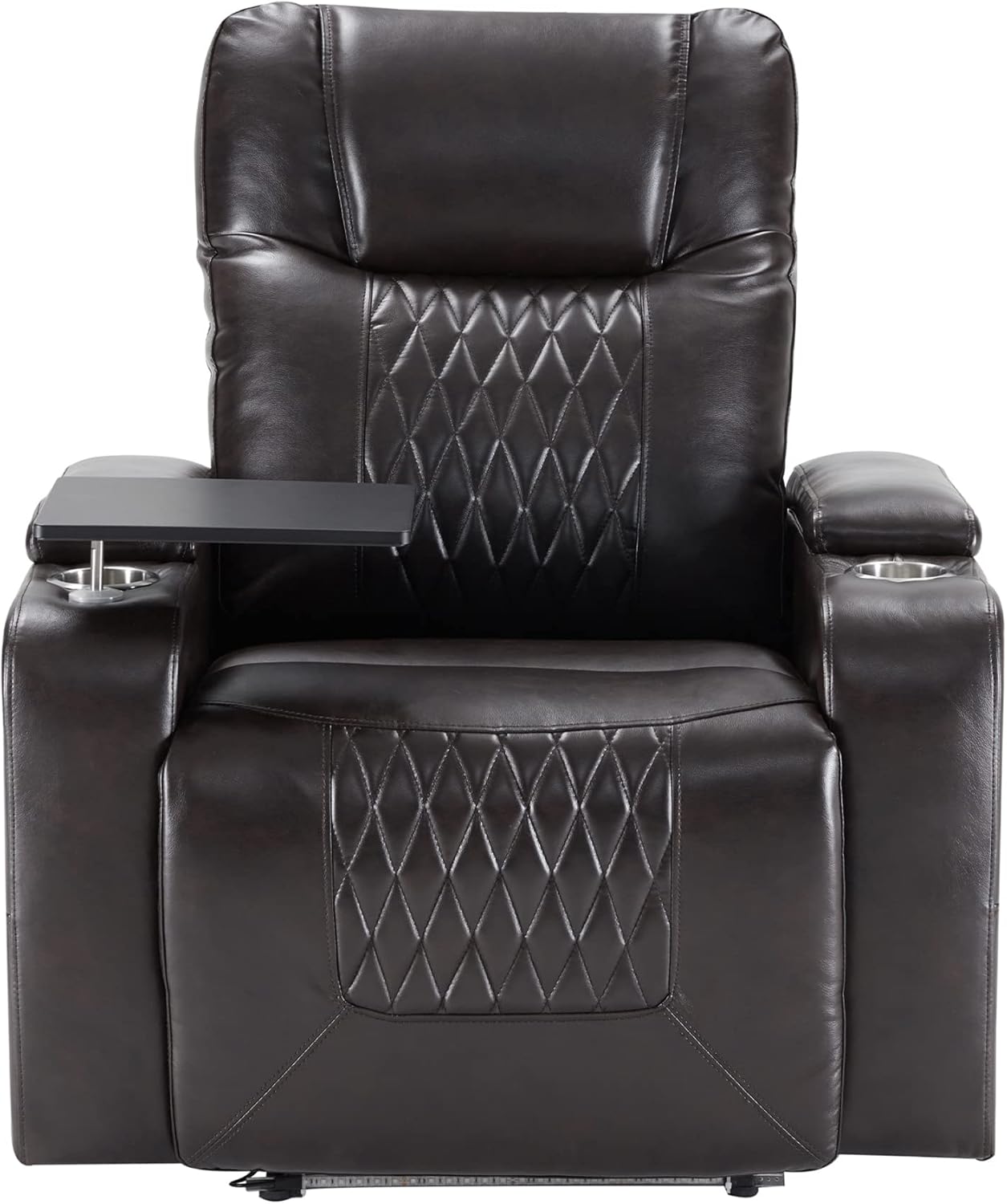 Power Recliner Chair with USB Port and Cup Holders, Home Theater Seating Reclining Chair Electric Recliners with Swivel Tray Table & Hidden Arm Storage for Living Room Bedroom