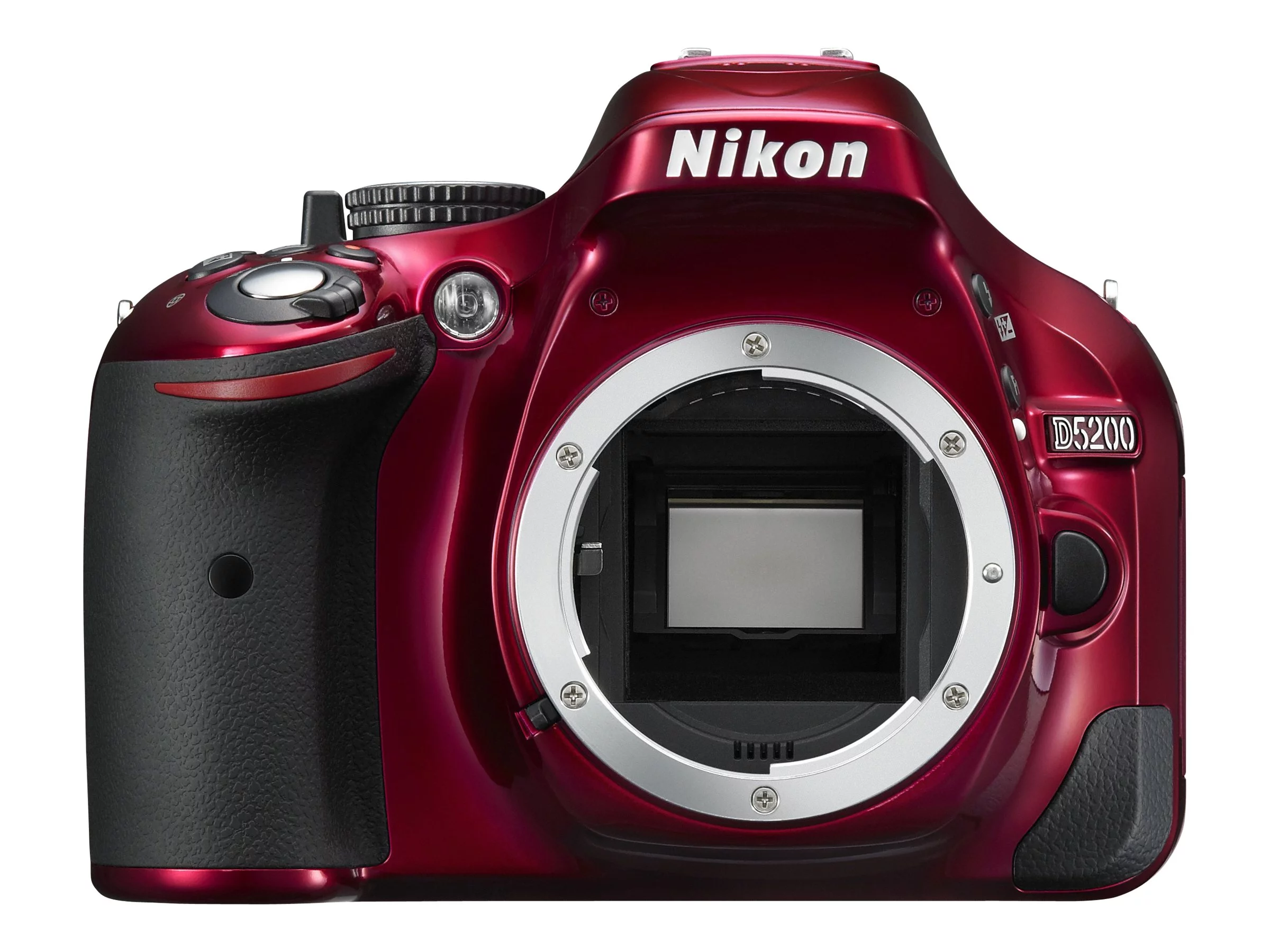 Nikon D5200 - Digital camera - SLR - 24.1 MP - APS-C / 30 fps - 3x optical zoom AF-S VR DX 18-55mm lens - red