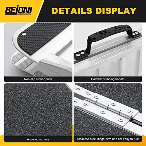 6FT Folding Aluminum Wheelchair Ramp for Home, 600 lbs Capacity, Non-Skid Portable Ramp, Folding Ramp for Wheelchairs, Ramp for Wheelchairs for Home, Steps, Stairs, Doorways