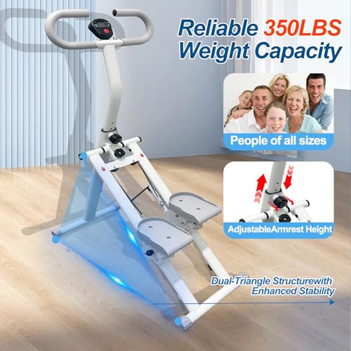 Stair Stepper for Home Vertical Climber, Foldable Full Body Exercise Aerobic Climbing Machines, Mountaineering Fitness Equipment with Adjustable Handles