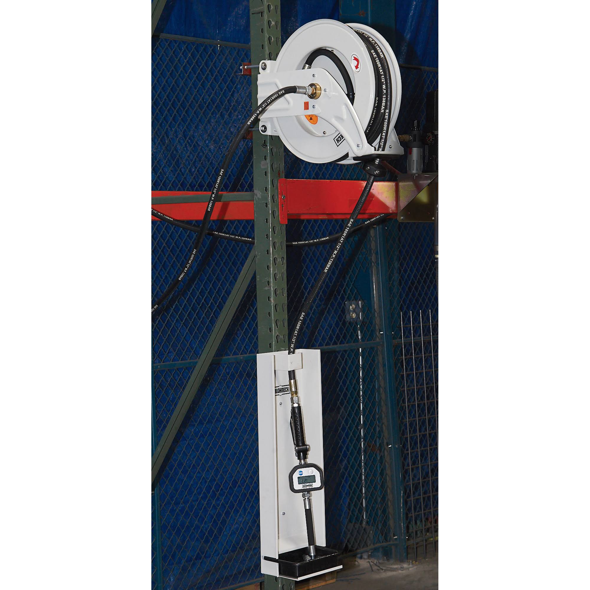 Roughneck Oil Hose Reel Kit - 1/2 inch x 50 ft. Hose, 1500 psi, Control Valve, Drip Tray
