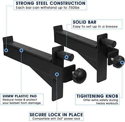 Yes4all Safety Spotter Arms for 2x2 Power Rack, Safety Squat Bar Extension, Lift Safety