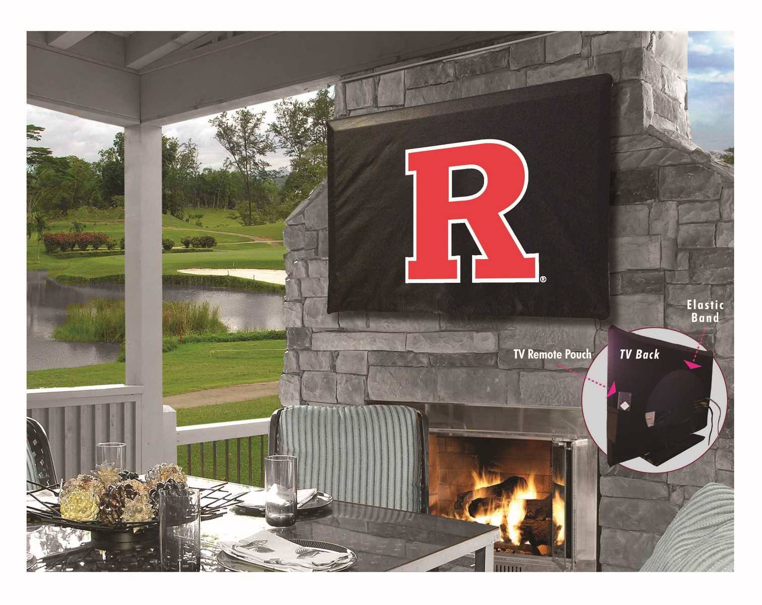Holland Bar Stool Co. Rutgers Scarlet Knights Breathable Water Resistant Vinyl TV Cover (30x22-36x22)