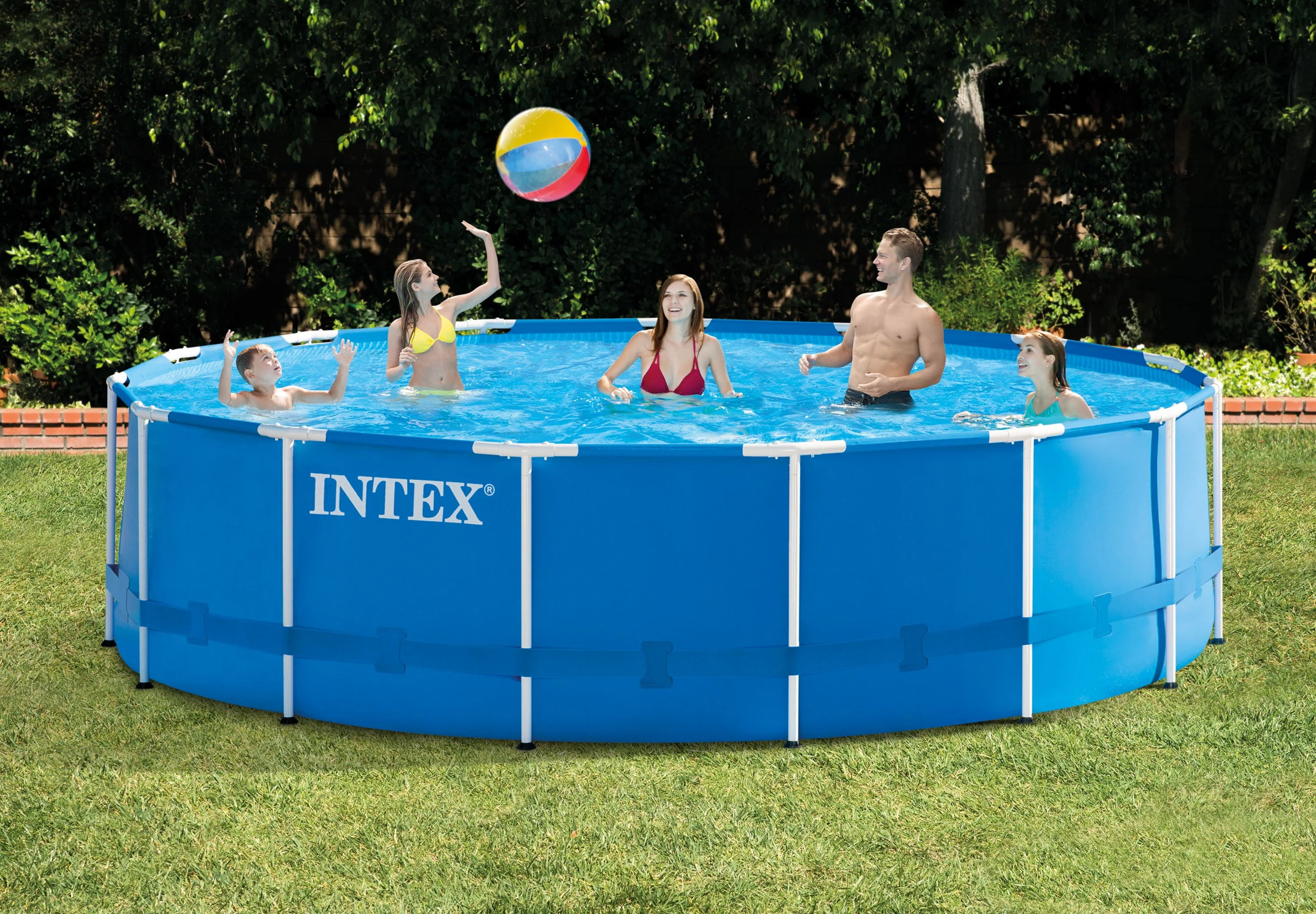 Intex 15' x 48 Metal Frame Above Ground Pool with Filter Pump