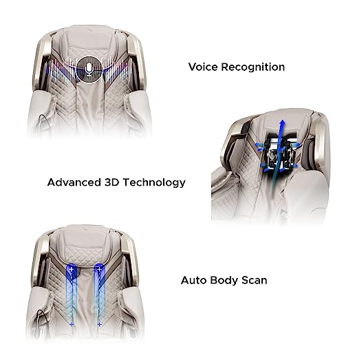 Titan Osaki 3D Elite | Brown | Full Body Massage Chair | Zero Gravity Function | Multiple Massage Techniques| Intelligent Voice Control | Specialized Foot & Calf Roller | Voice Recognition