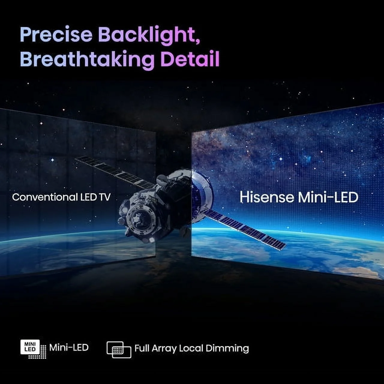 Restored Hisense 85" Class U7 Series Mini-LED ULED 4K UHD Google Smart TV - QLED, Native 144Hz, 1000-Nit, Dolby Vision IQ, Full Array Local Dimming, Game Mode Pro (Factory Refurbished)