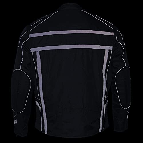 Milwaukee Leather Men's Armored Textile Motorcycle Rider Jacket-Year Round Wear