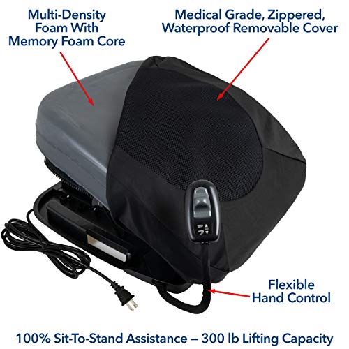 Carex Premium Power 20 inch Chair Lift for Stand Assist - Chair Lift Assist Devices for Easy Lift Assist - Fully Electric Power Seat for 100% Sit to Stand Lift Supports up to 300 lbs