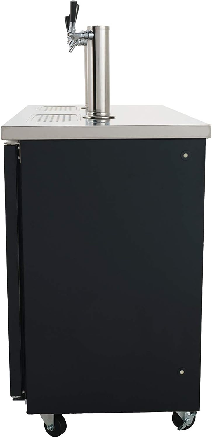 2 Door, 4 Tap Commercial Beer Dispenser - Double Tower Keg Cooler - Kegerator; 60" W
