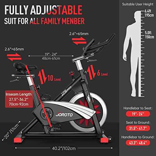JOROTO X2|X2PRO Exercise Bike, X4S Bluetooth Stationary Indoor Cycling Bike with Readable 100 Levels Magnetic Resistance, Plus 12.6 inch Tablet Bracket Exercise Bikes for Home