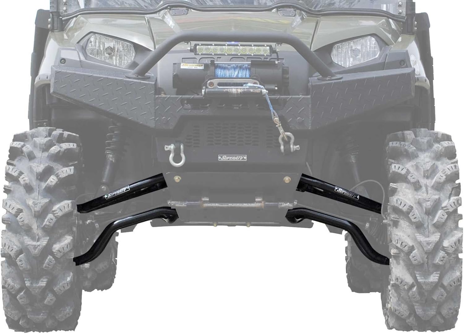 SuperATV 1.5" Forward Offset A Arms for 2010-2016 Polaris Ranger XP 800 / XP 800 Crew / 800 6x6 | Fit up to 28" Tires | Includes Standard Duty Preinstalled Ball Joints |1.25" Tubing Larger Than Stock