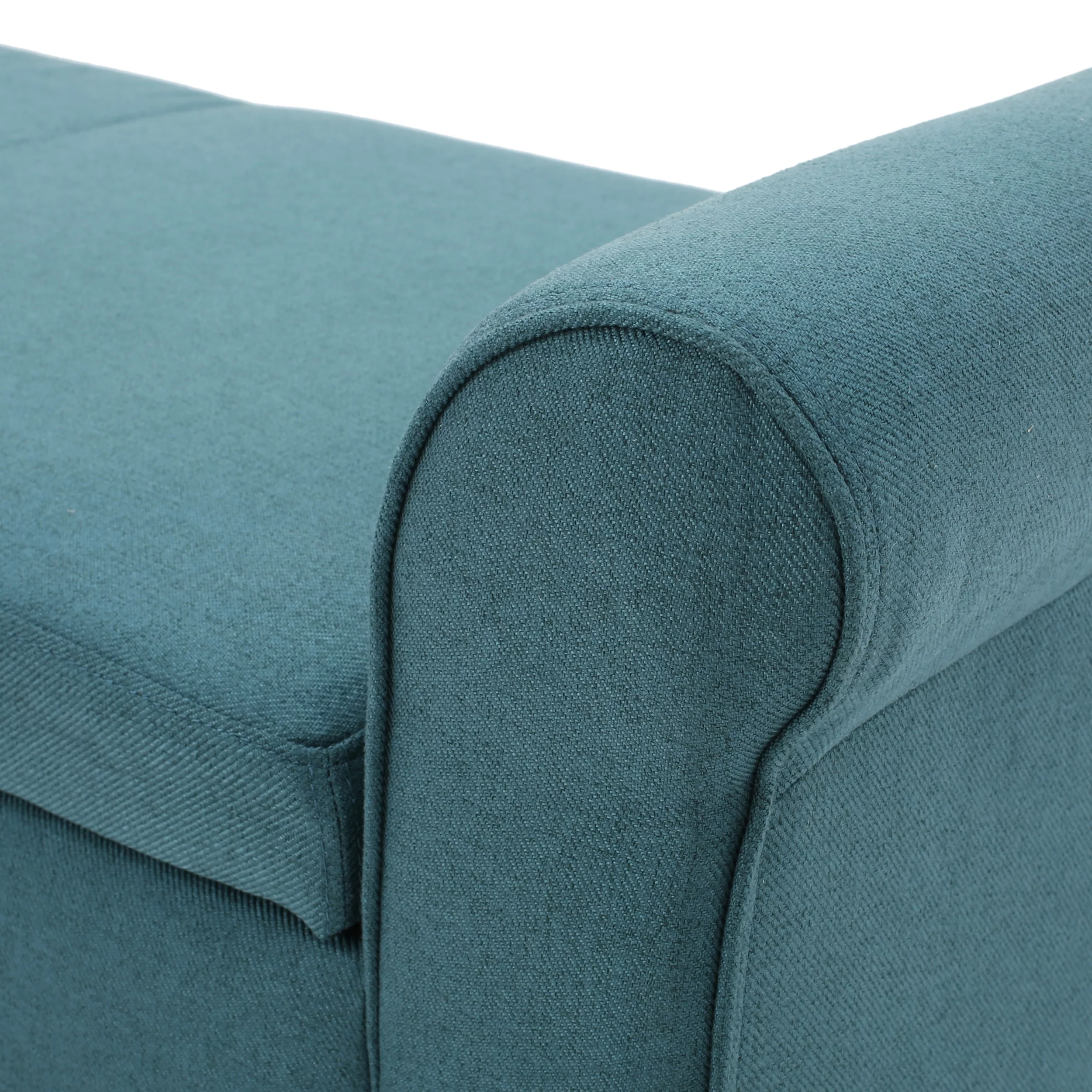 Noble House Haynes Upholstered Storage Ottoman, Dark Teal