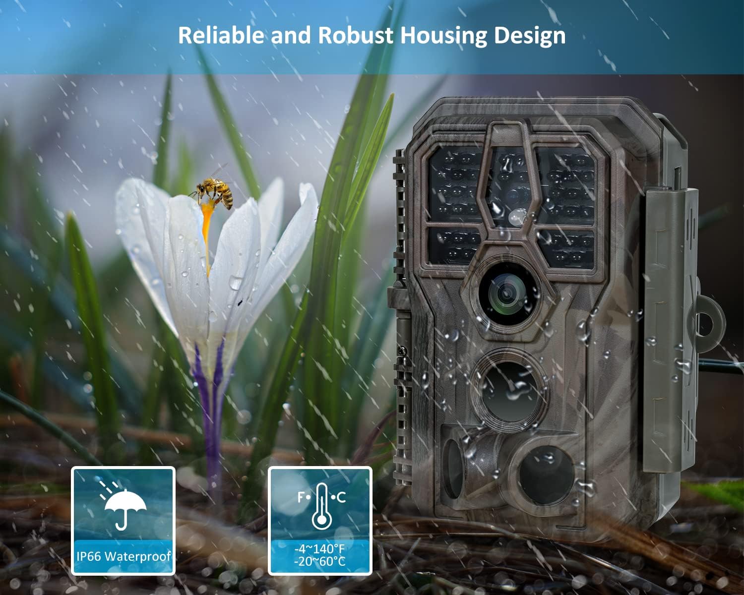 GardePro E5S Game Trail Camera 32MP 1296P with 100ft Night Vision Motion Activated Waterproof
