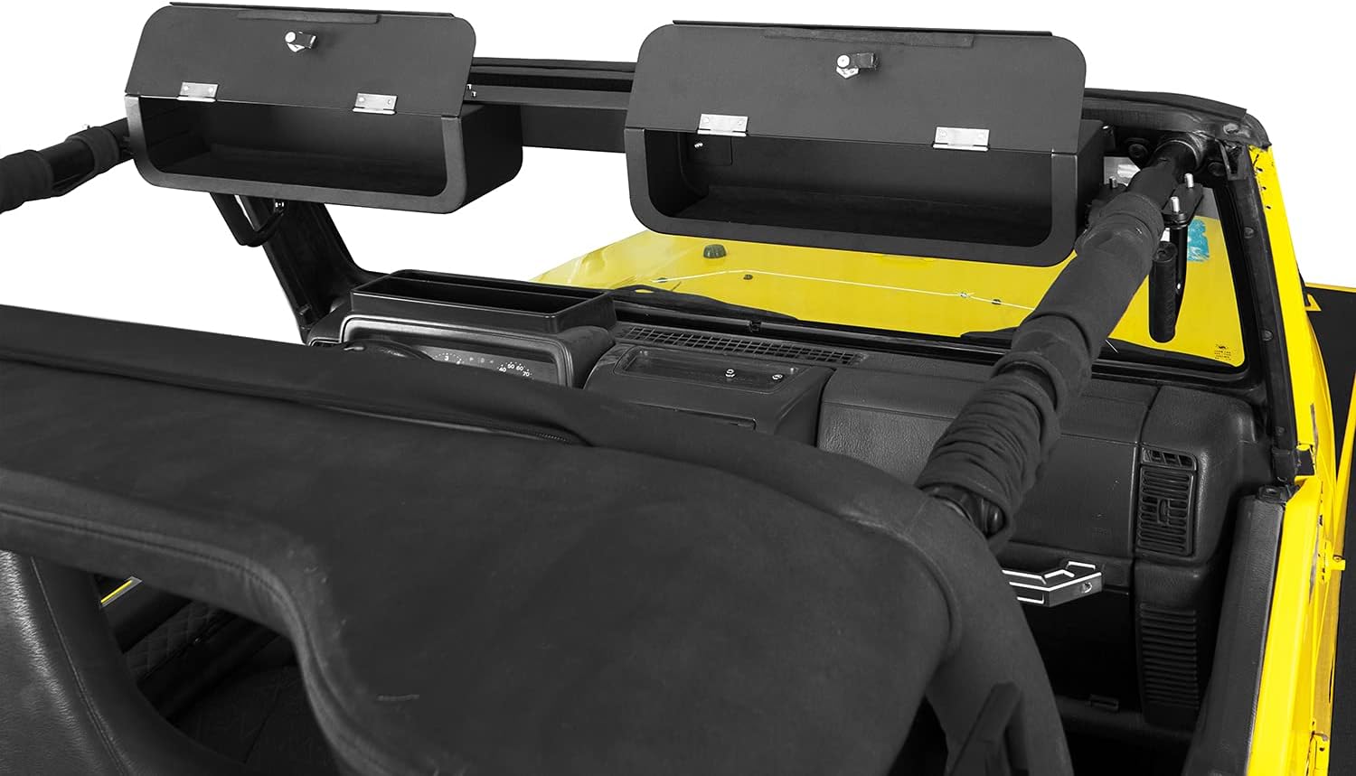 Hooke Road Wrangler Overhead Lock Box Front Seat Interior Console Storage for Jeep Wrangler TJ 97-06