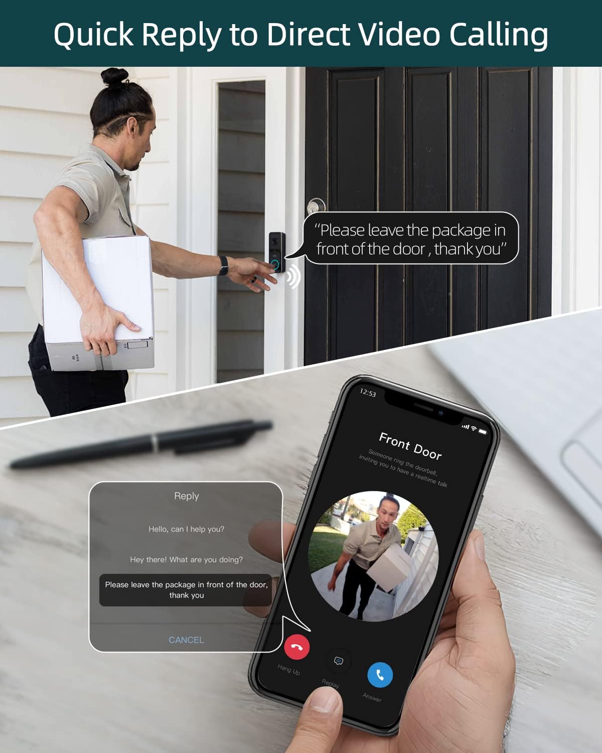 Doorbell Camera Wireless, aosu 5MP Ultra HD, No Monthly Fee, 3D Motion Detection Video Doorbell with Homebase, Enhanced (2.4/5 GHz) WiFi, 180-Day Battery Life, Work with Alexa & Google Assistant