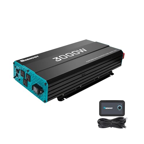 Renogy Pure Sine Wave Inverter 12V DC to 120V AC Converter for Home, RV, Truck, Off-Grid Solar Power Inverter 12V to 110V