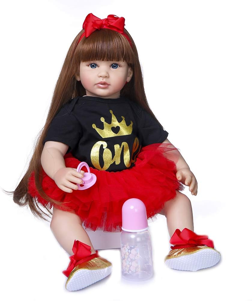Zero Pam 24 inch Reborn Toddler Dolls Girls Blue Eyes,Soft Silicone Vinyl Real Life Baby Dolls 60cm,Lifelike Baby Newborn Girls with Magnetic Pacifier