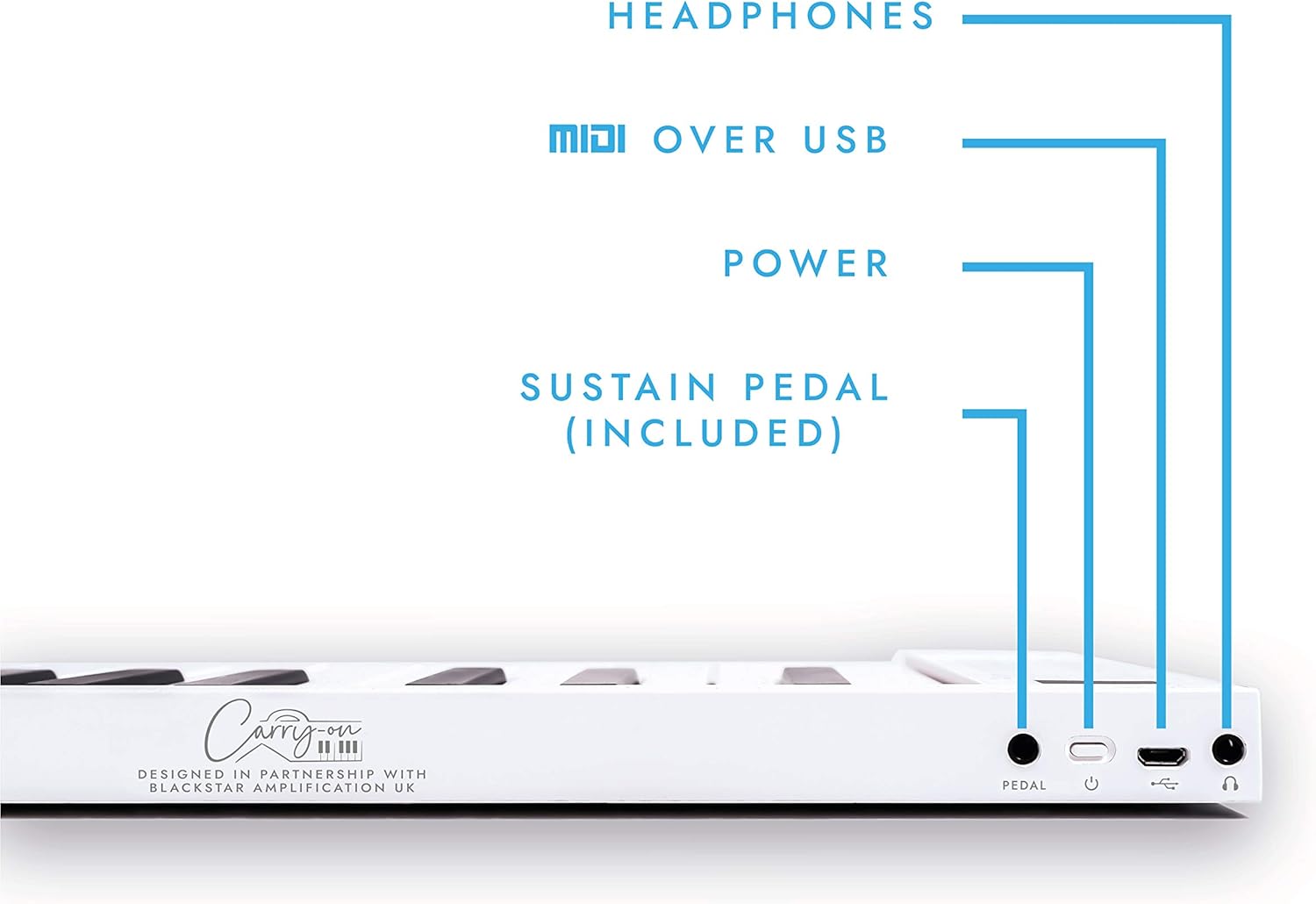 Carry-on Folding Piano - White Portable Digital 88 Key Piano Keyboard with Rechargeable Battery and MIDI over USB - 128 Sounds Through Stereo Speakers - With Electronic Sustain Pedal and Storage Bag