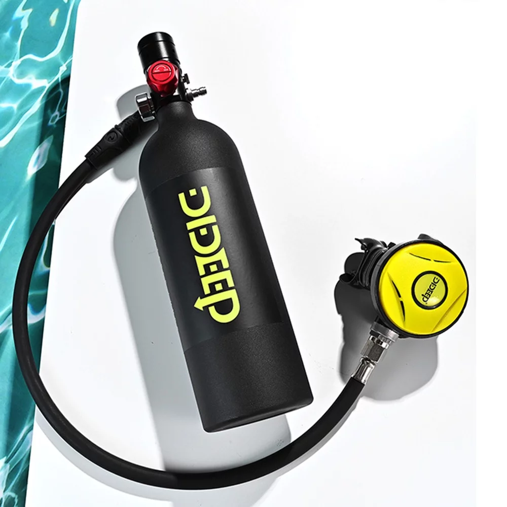 Miumaeov 1L Mini Diving Equipment Kit Underwater Breath Oxygen Tank Pump High Pressure Air Pump Refill Adapter for Underwater Diving Breathe Training