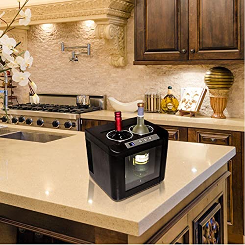 Vinotemp Bottle Wine Chiller Regrigerator with Open Countertop Freestanding Design, Electric Wine Cooler with Adjustable Temperature Control