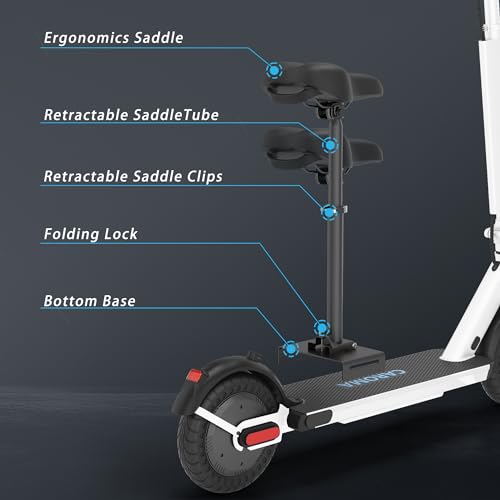 Caroma Electric Scooter, 20-25 Miles Range & 20 MPH Speed, 500W Cruise Control Electric Scooter Adults, 9/10" Solid Tires, Fast Folding E Scooter Bike for Commute, Shock Absorption & Braking System