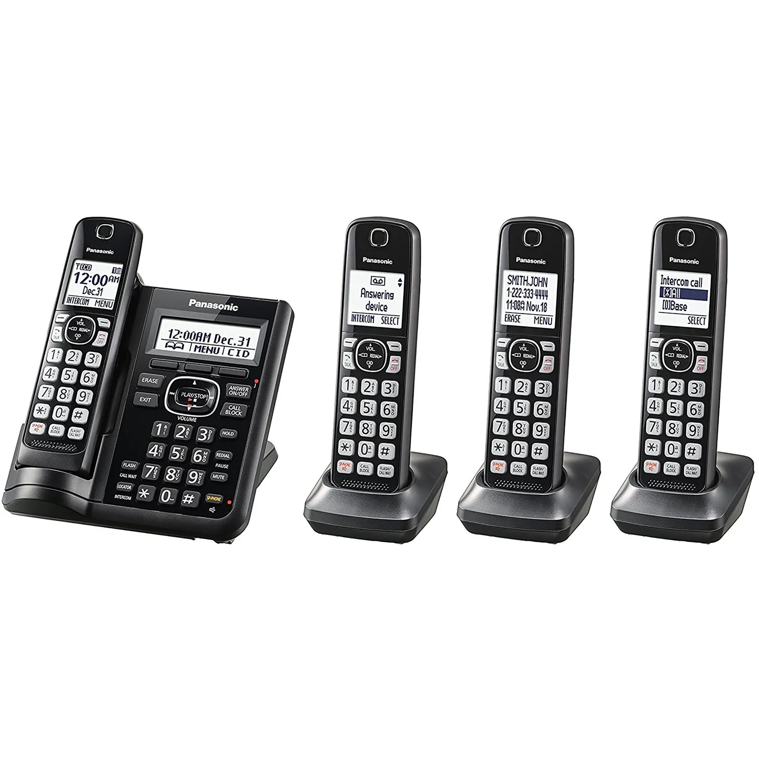 Panasonic Cordless Phones with Answering Machine - 4 Handsets